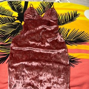 Bozzolo- Pink velvet short dress